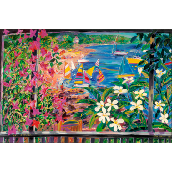 ケン・ドーンの絵画作品　タイトルは、Chinamans Beach from the terrace, 1985